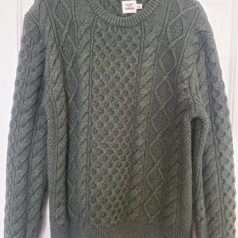 Aran Cable Knit Crewneck Sweater